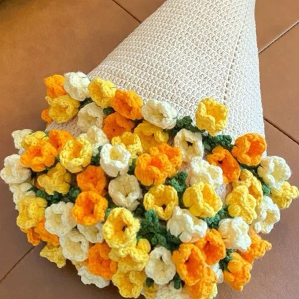 Couverture de Bouquet de fleurs, Bouquet de roses de la vallée, Kit de crochet, Bouquet de fleurs, couvertures tricotées, DIY bricolage