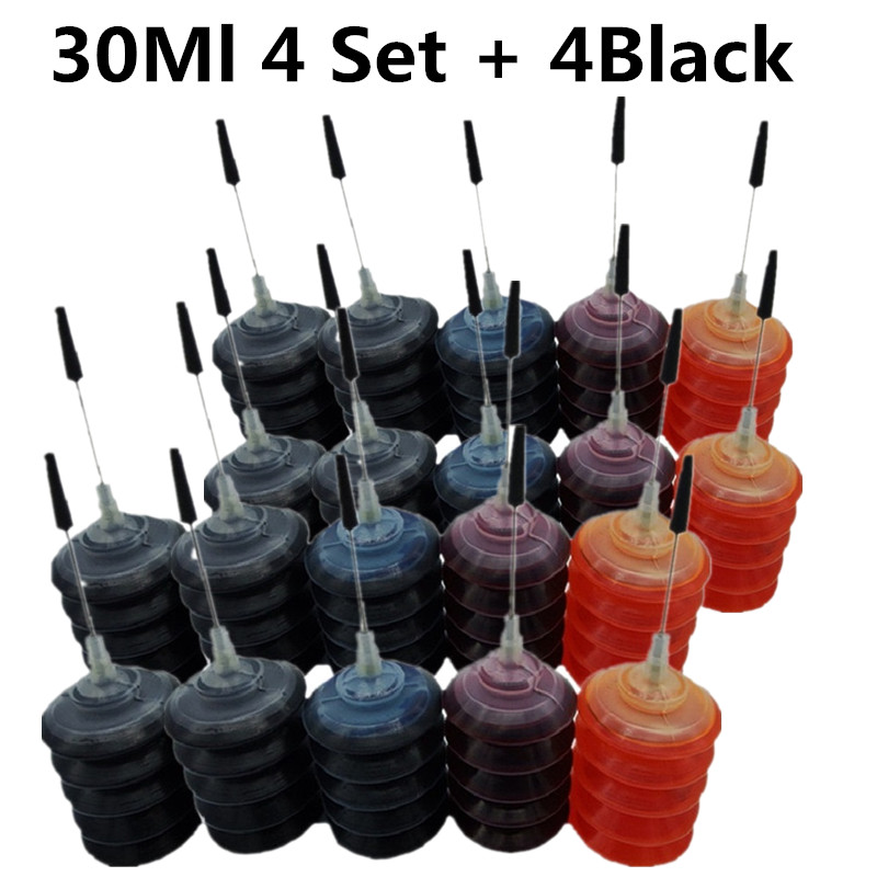 For LC61 Universal Dye Suit Refill Ink Kit Kits Refillable Inkjet DCP-165c DCP-375CW DCP-385CWDCP-395CN: 30ML 4 SET 4BK