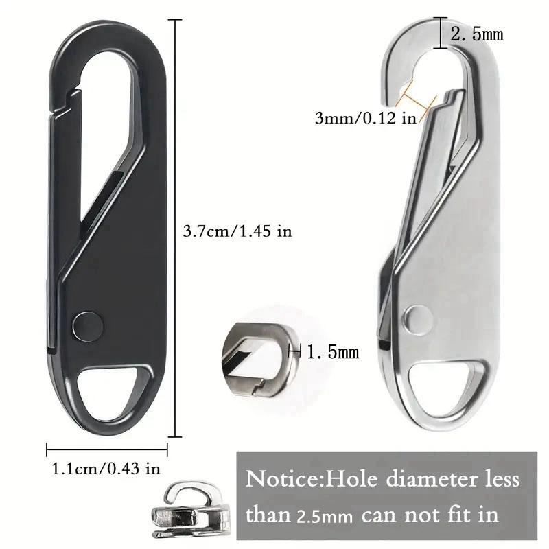 10 stuks Rits Slider Puller Instant Rits Reparatie Tas Vervanging Slechte Gesp Reistas Koffer Rits Hoofd DIY Naaien Craft