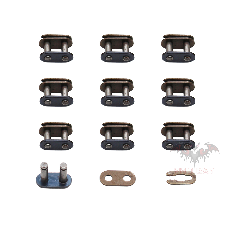 EMagTech T8F 10pcs Steel Chain Link For Mini ATV Quad Dirt Scooter Pocket Bikes 43cc 47cc 49cc
