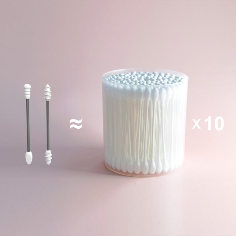 2Pcs Double-Ended Siliconen Spiraal Wattenstaafjes Oor Pick Lepel Herbruikbare Oor Wax Verwijderen Cleaner Oor Tool Multi-Functie Draagbare