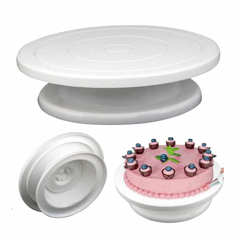 Cake Decorating Tools Convenient Rotating Cake Stand Cake Turntable Plastic Spatula Scrapers For Bakery Dessert Shop