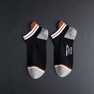 Kesä ja kevät puuvillasukat värikkäät miesten venesukat matalat hikeä imevät miesten sukat 5 paria/erä: 2