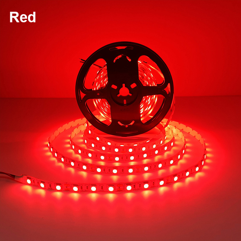 5M 300LEDs Waterproof RGB LED Strip 5050 DC12V 60LEDs/M Flexible Light Belt Led Ribbon Tape Home Decoration 24V RGBW Lamp Strips: WHITE / Red / 0-5W