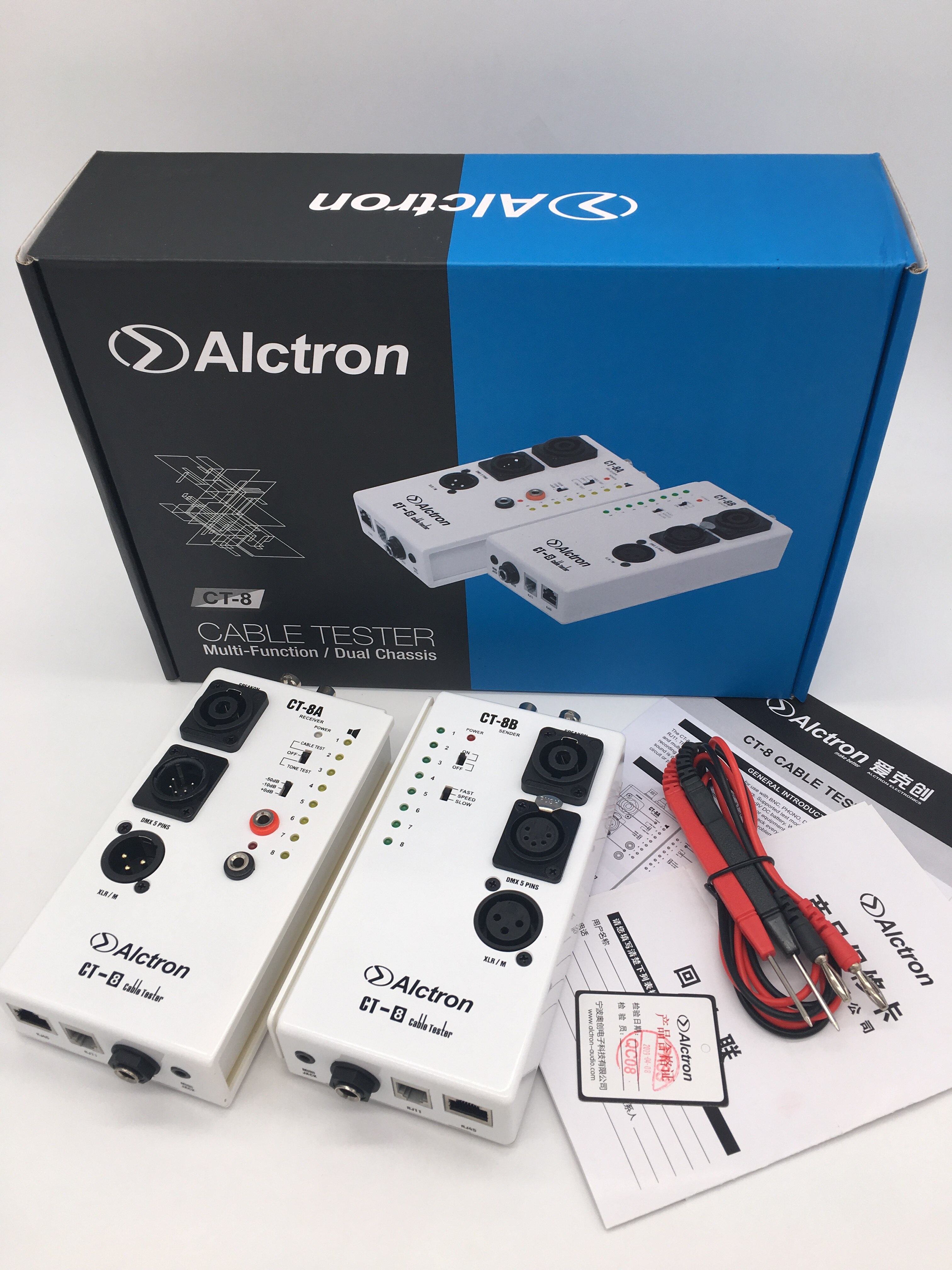 Alctron ct -8 multi-purpose audio kabel tester line test instrument engineering ledningsadskillelse test