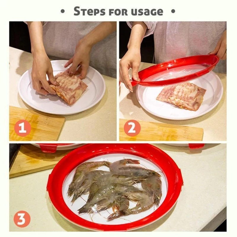 Round Clever Tray Food Preservation Tray Plastic Food Container Set Food Fresh Storage Serving Tray