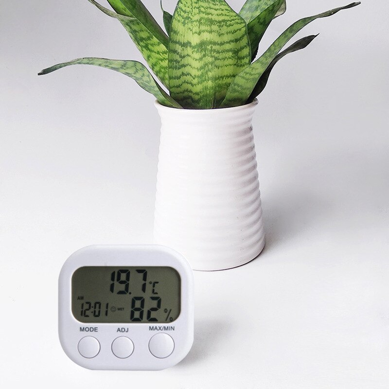 Portable LCD Digital Temperature Humidity Meter Indoor Outdoor Hygrometer Thermometer Tester Weather Station With Clock