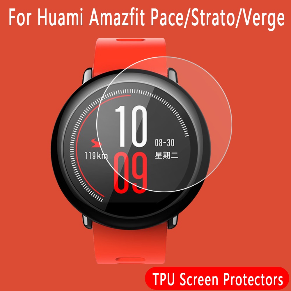 Protector de pantalla de cubierta completa de película de TPU suave para Huami Amazfit Pace Stratos Verge Lite accesorios de reloj inteligente