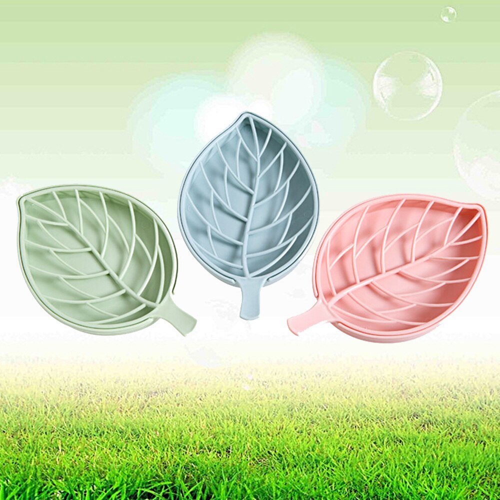 Zeepbakje in bladvorm met afvoer, zeephouder voor douche, badkamer, keuken)