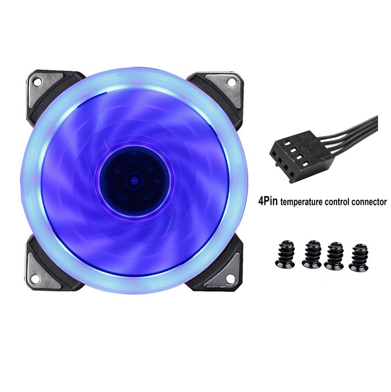 90mm LED Light 4PIN 3PIN PC Desktop Computer Case Cooling Cooler Fan 12V 9225 92x92x25mm GPU CPU Cooler Double Halo Light