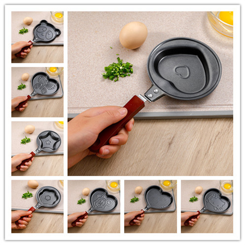 Cute Egg Pancake Maker Stainless Steel Egg Pancake Forms Kitchen Egg Cooker Tool For Kid Frying Egg Mold Pan Love Heart