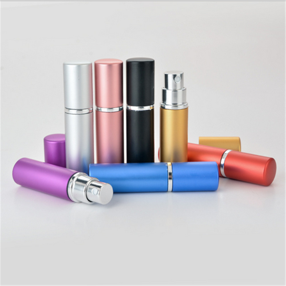 5ML Mini Draagbare Aluminium Navulbare Parfum Fles Met Spray Lege Cosmetische Containers Met Verstuiver voor Reiziger