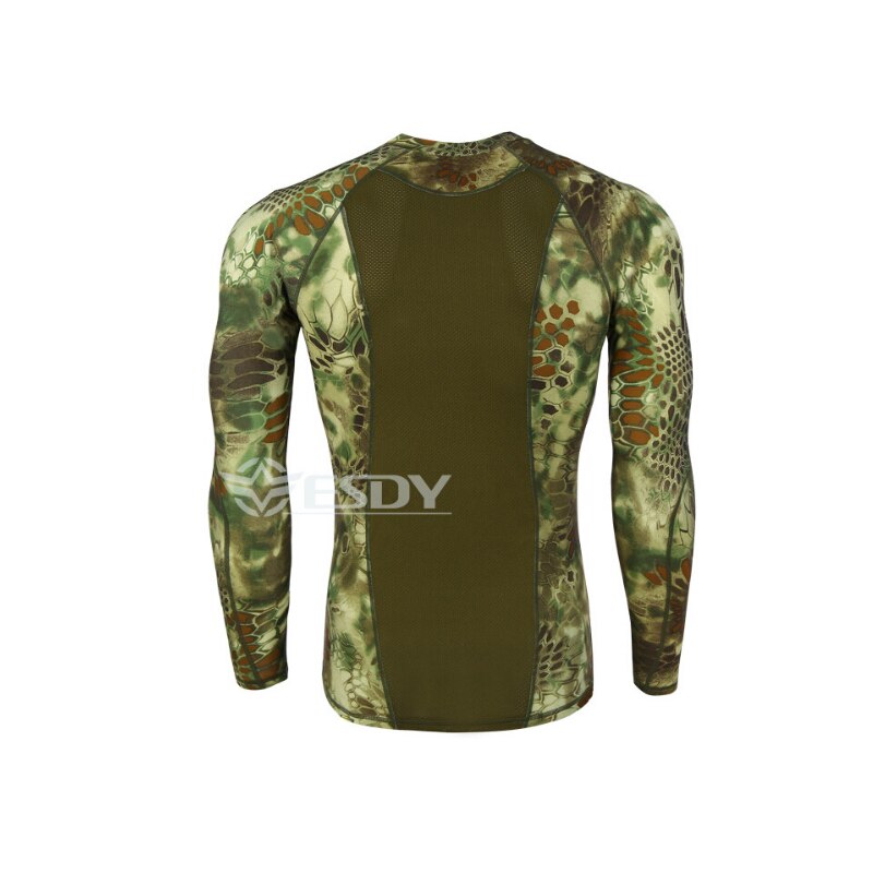 Printemps et automne serré hommes vêtements secs confortable respirant évacuation de l'humidité camouflage crêpe T-shirt à manches longues