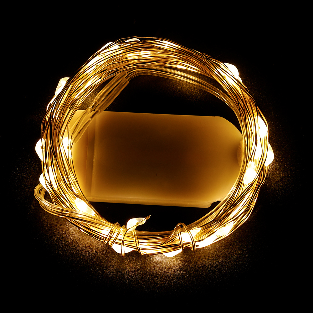 10M Led Koperdraad String Lights Batterij Aangedreven Garland Fairy Verlichting Snaren Voor Wedding Party Kerst Decoratie: Warm White / 0.5W