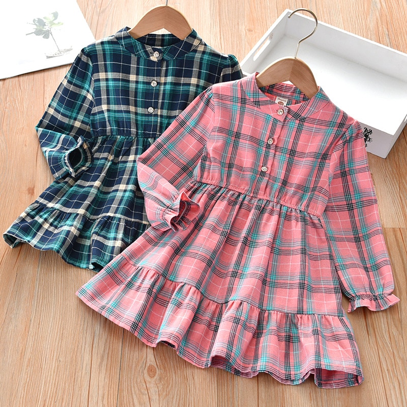 LZH Nouveaux Adolescents Filles Décontracté Robe de Princesse Pour Les Filles À Manches Longues Chemise À Carreaux Robe Enfants Robes pour Filles Automne Vêtements Pour Enfants