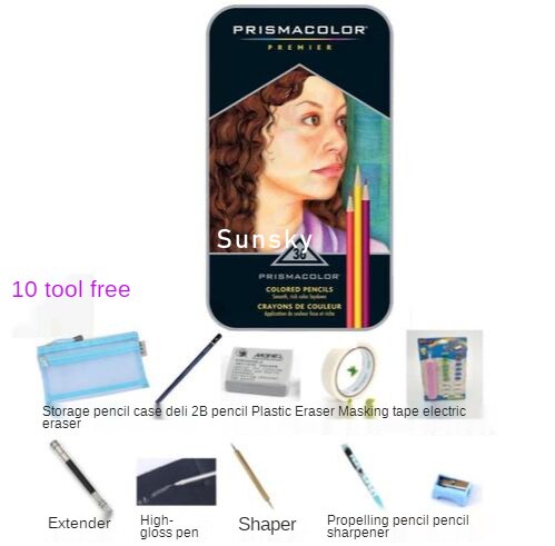 Originele 24 48 72 132 150 Prismacolor Premier Zachte Kleurpotlood Prismacolor Sanford Schets Potlood Met 10 Art Gereedschap Tin doos