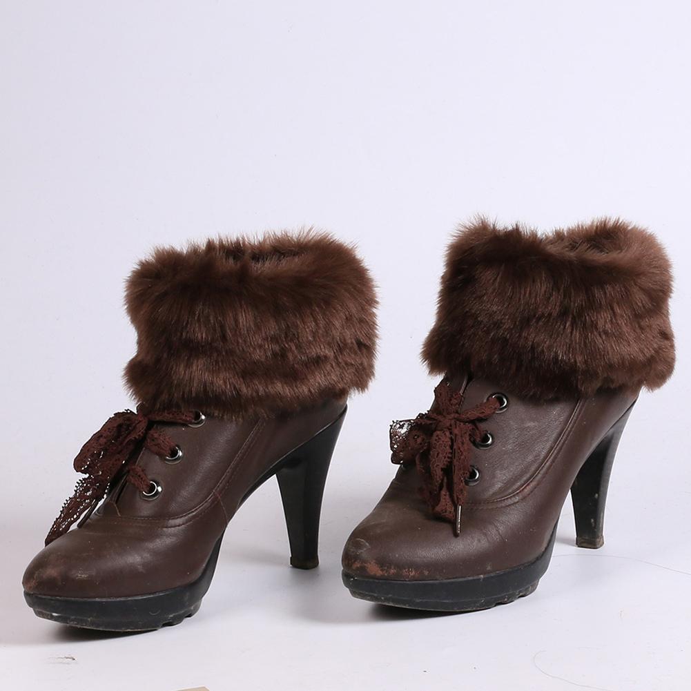Bottes en dentelle chaussettes jambières pour femmes tricot bottes manchettes hiver bottes courtes couvre bottes plus chaudes guêtres