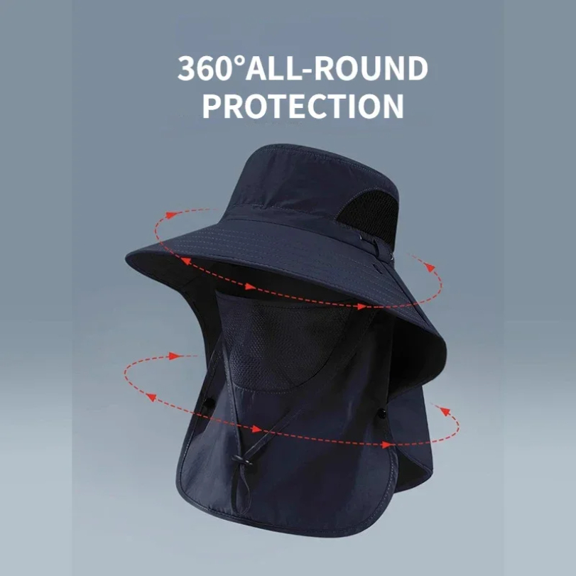 Sommer Sonnenhüte UV-Schutz draussen Jagd Angeln Kappe für Männer Frauen Wandern Camping Visier Eimer Hütte Hals Klappe Fischer Hütte