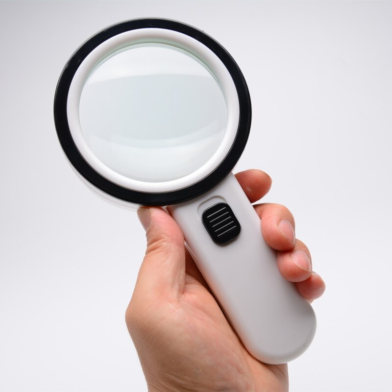 30X Reading Magnifier High-End Magnifying Glass With Led Light Portable Illuminated Magnifier Jewelry Loupe 12 LED Lupa Monocle
