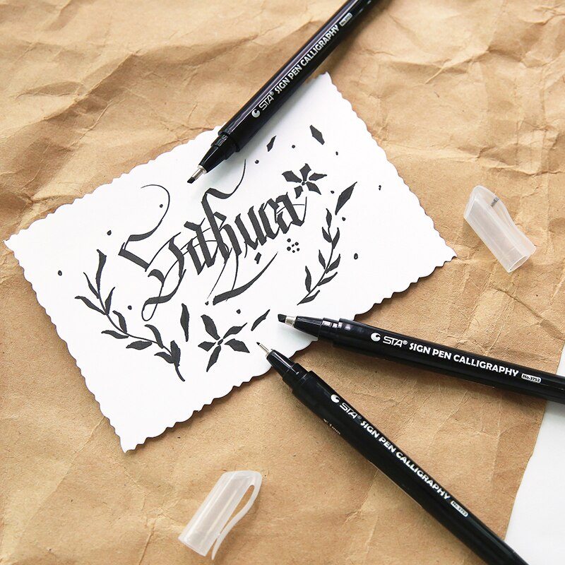 3pcs Sign Pen Calligraphy Oblique Tip 1mm 2mm 3mm ... – Grandado