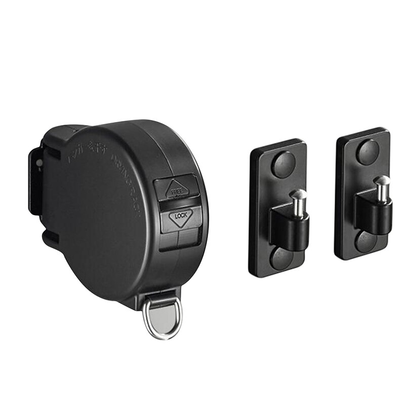 Retractable Clothesline Wall-mounted Indoor Outdoor Washing Clothes Hanger Laundry Drying Line Balcony Invisible Drying Lines: Round black