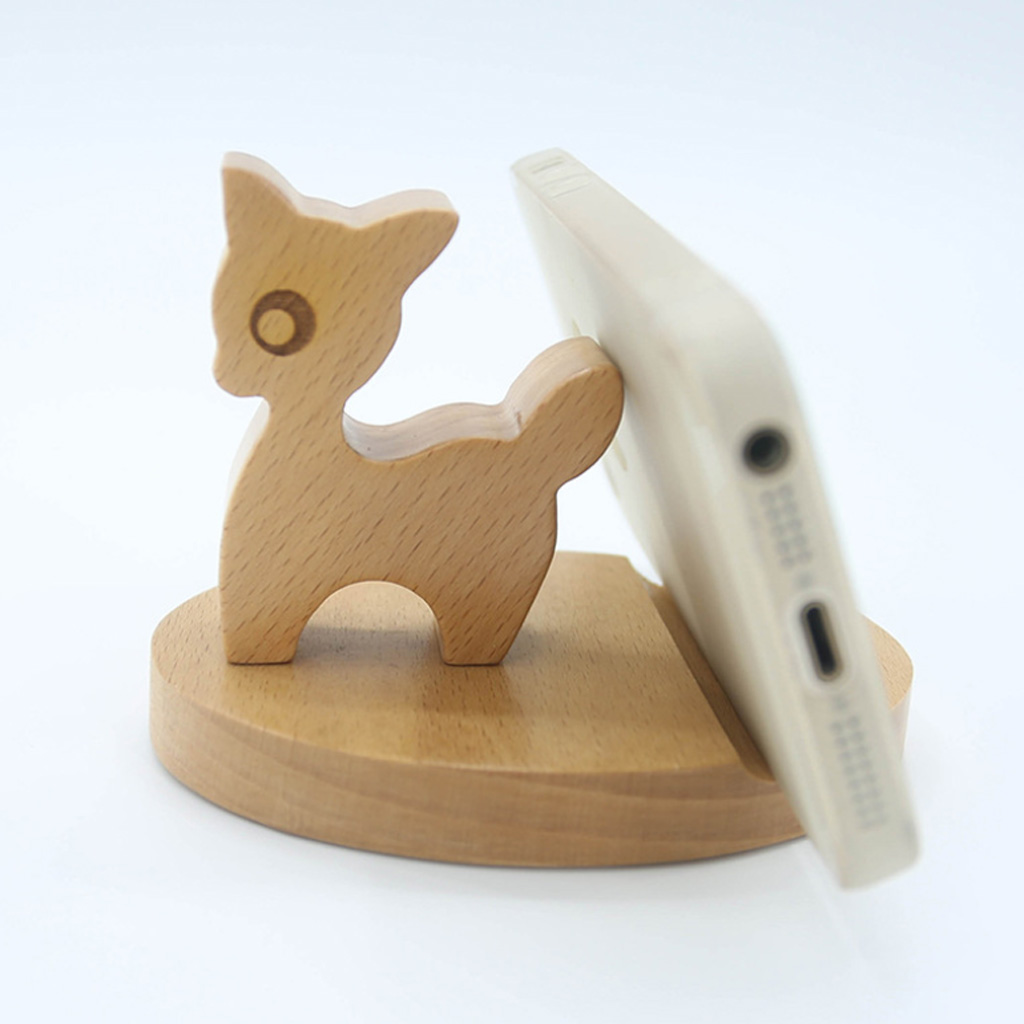 Massief Houten Dier Mobiele Telefoon Houder Auto Thuis Mount Cradle Desk Stand Voor Mobiele Mobiele Telefoon Laptop, schakelaar/Herten/Hond/Jongen/Olifant