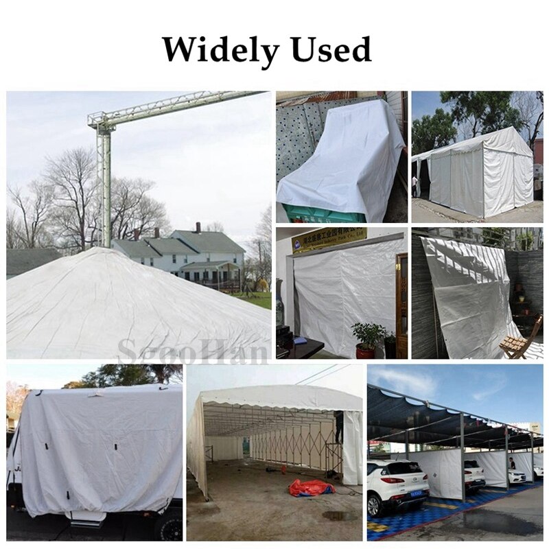 Bâche PE blanche imperméable en tissu, auvent d'extérieur pour camion, auvent de jardin, plantes succulentes, couverture de maison pour animaux de compagnie, voiles d'ombrage imperméables