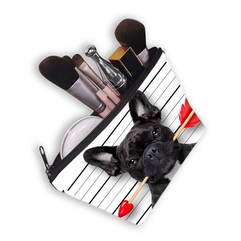 Cute Dog 3D Printed Cosmetic Bags Cute Pug Women Makeup bags Organizer Necessaries for Travelling Cosmetic Cases