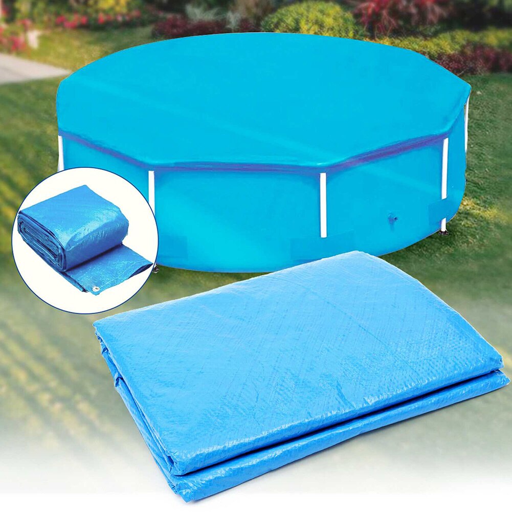Round Swimming Paddling Pool Cover 244/305/366cm Swim Pool UV-resistant Waterproof Dustproof Cover Tub Protector