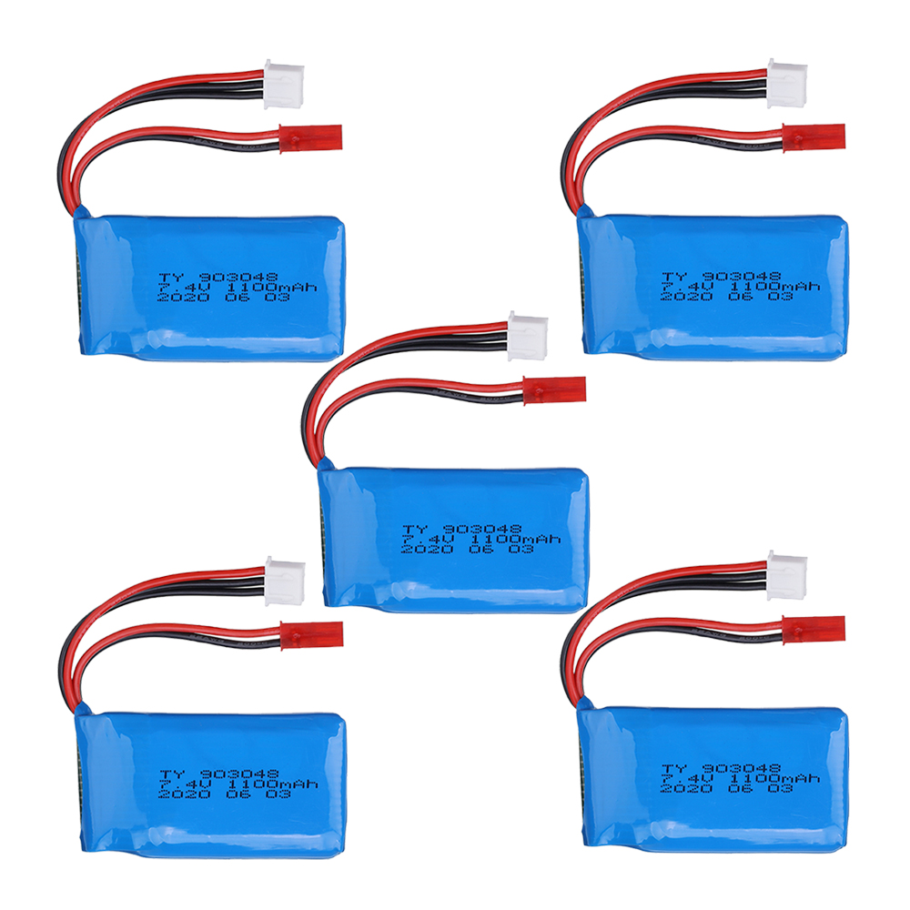7,4 V 1100 mAh Li-Po Batterie für WLtoys A949 A959 A969 A979 V912 V913 V353 k929 V262 L959 T23 T55 F45 2S 7,4 V Auto Batterie teile: Grün
