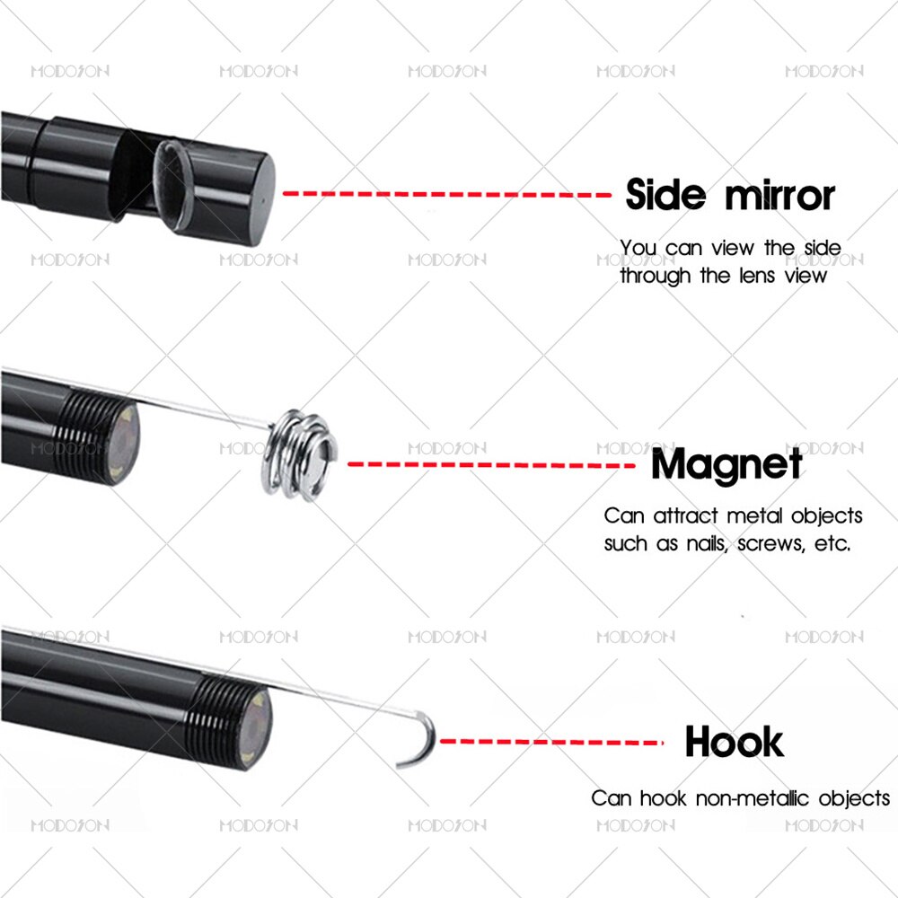 5.5mm 2.4 inch LCD Screen HD Handheld Endoscope Camera Car Sewer Video Inspection Digital Borescope Snake Cable Tube Endoscopy