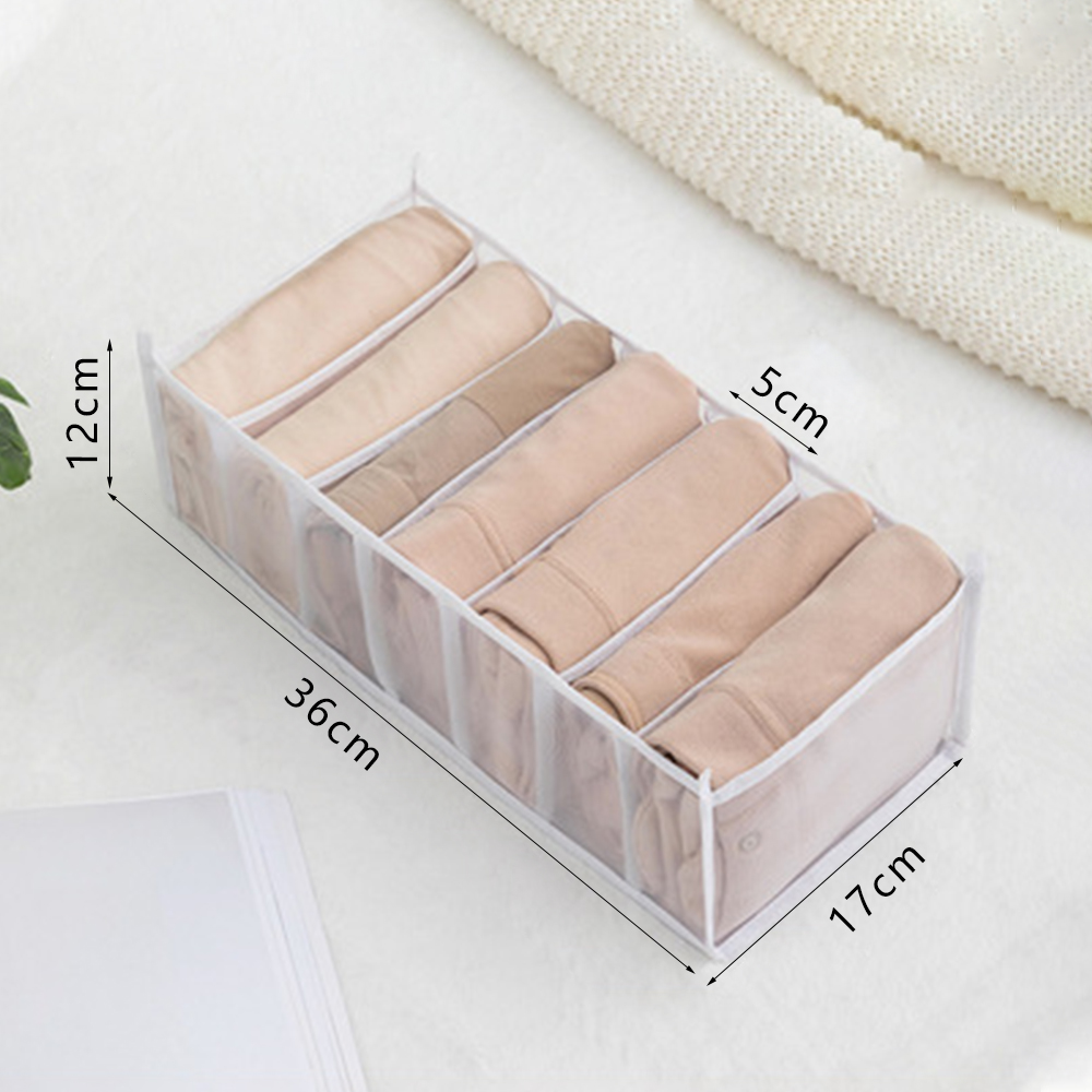 Organizador de armario para ropa interior y calcetines, caja de almacenamiento divisora para el hogar, cajón plegable: Claro