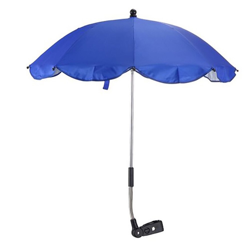 Infant Baby Stroller Umbrella Adjustable Baby Pushchair Umbrella Sun Shade Pram Canopy Cover Umbrella Baby Stroller Accessories: Sapphire Blue