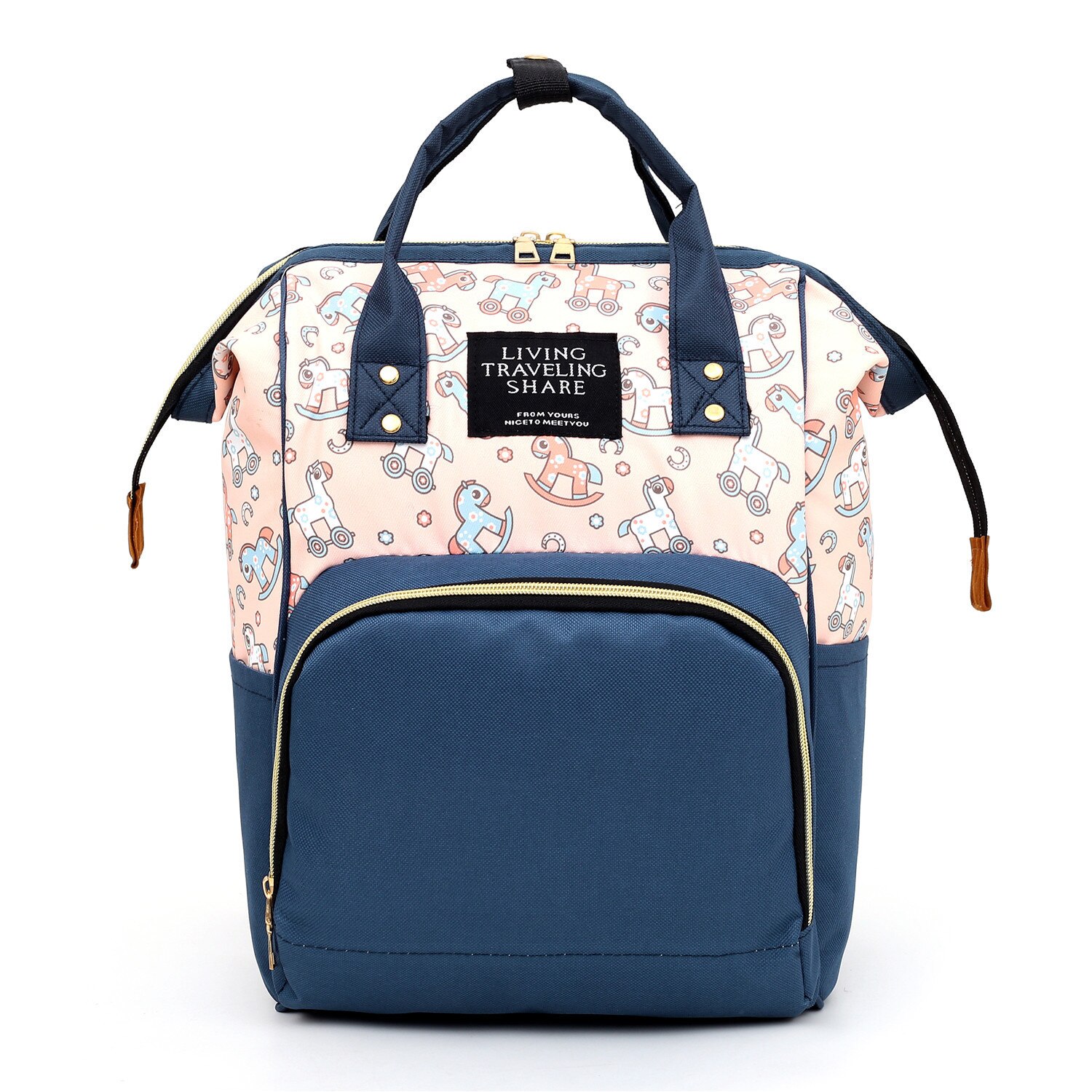 Luiertas Stijl Koreaanse Stijl Multi-Functionele Grote-Volume Rugzak Tas Verpleging Aanstaande Mother 'S Tas: 3390 Blue