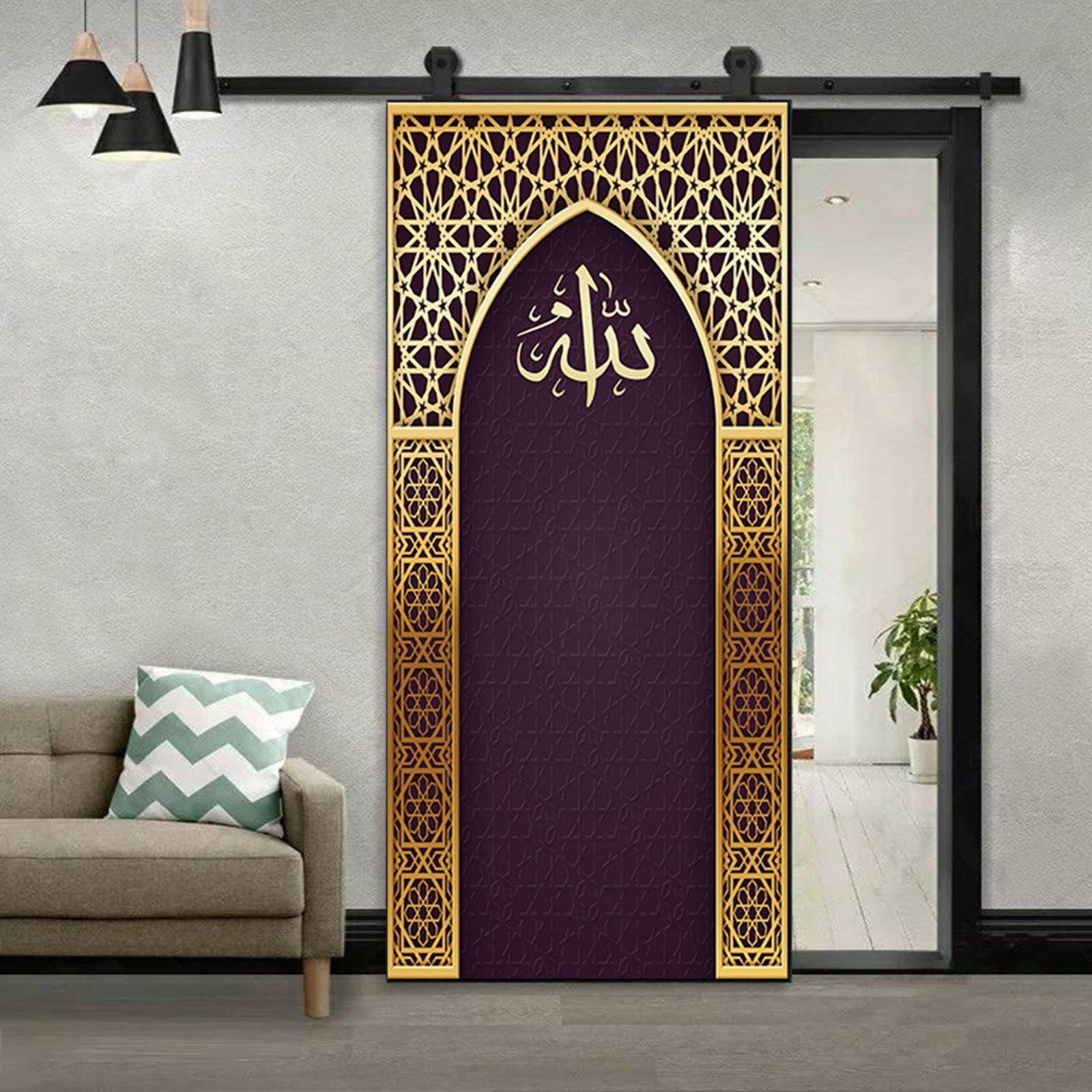 Arabic Muslim Eid Door Stickers 3D Effect Window Decor Art Home Removable Wallpaper