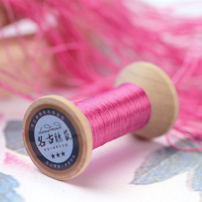 20 meters each spool Silk thread spool embroidery DIY handmade embroidery thread charming pink: 4