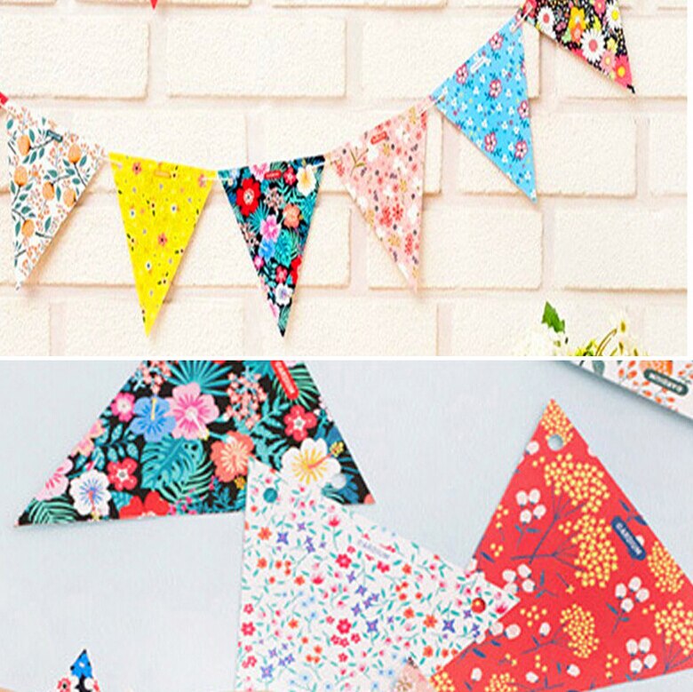 12 flaggor 120cm pappersbunting vimpel flagga banderoll girland för bröllop/födelsedag/babyshow fest dekorativt tillbehör blomflagga
