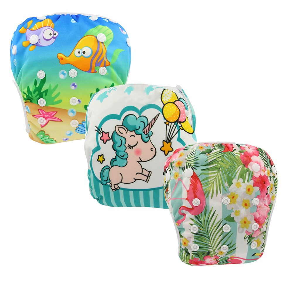 Ohbabyka – couche de bain réutilisable pour bébé et tout-petit, couche-culotte ajustable, taille unique, , de réception pour bébé, 3 paquets, nouveauté été: 515262