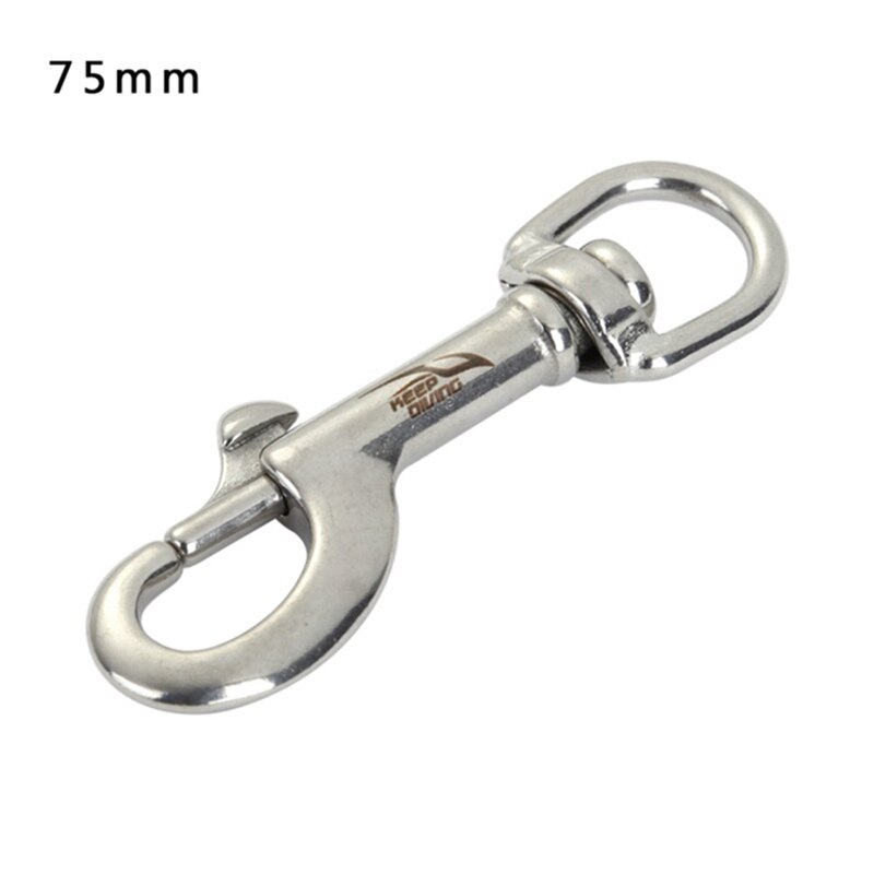 316 Stainless Steel Bolt Snap Hook Clip Diving single Hook 75/90/100mm BCD Tool & double hook 90/100/115mm Diving Pool Equipment: single white 75mm