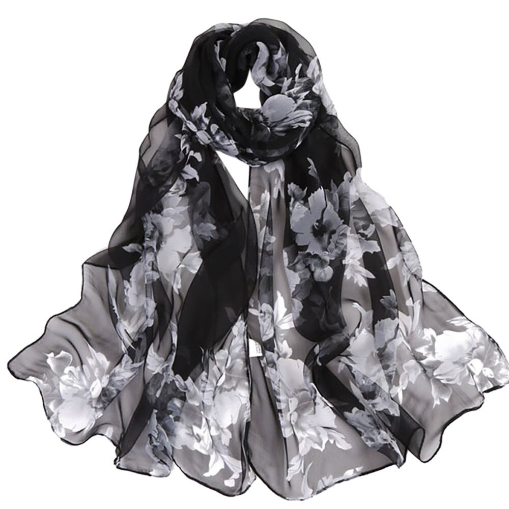 Vrouwen Perzik Bloesem Print Sjaal Zomer Dunne Zachte Wrap Dames Elegante Bloemen Sjaal Ademend Chiffon Sjaals Halsdoek Tippet: b
