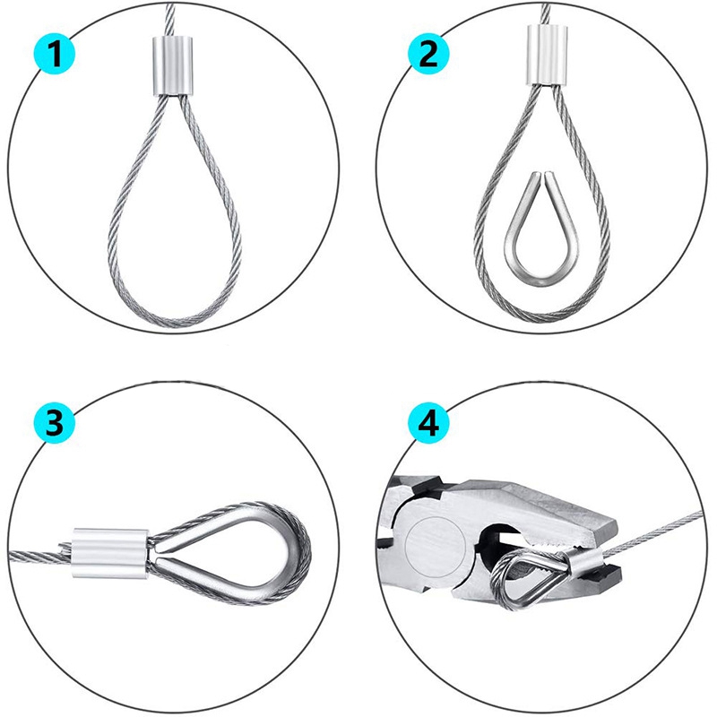 Cable Wire Rope Hooks Kit, PVC Coated Fence Hooks For Lights, Stainless Steel Garden Wire Pergola Kit For Picture Wire