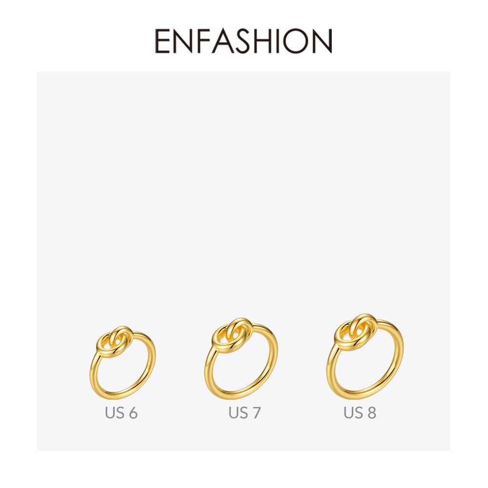 ENFASHION Interlock Rings For Women Gold Color Geometric Circle Ring Jewelry Friend Anillos Mujer R204052