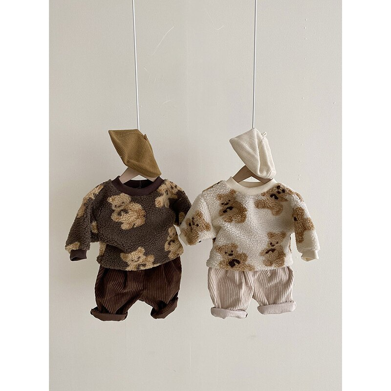 MILANCEL-pantalones de pana para bebé, ropa gruesa para niño y niña, pantalones de pierna ancha a la ,