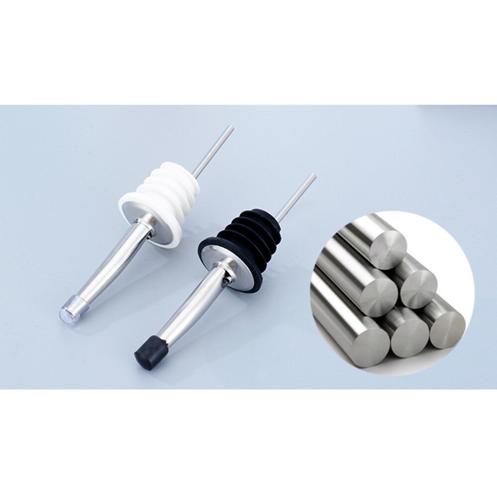 5pcs Stainless Steel Pourer Bottle Stopper Pourer Oil Stopper with Lid for Bar Party Restaurant (Rando
