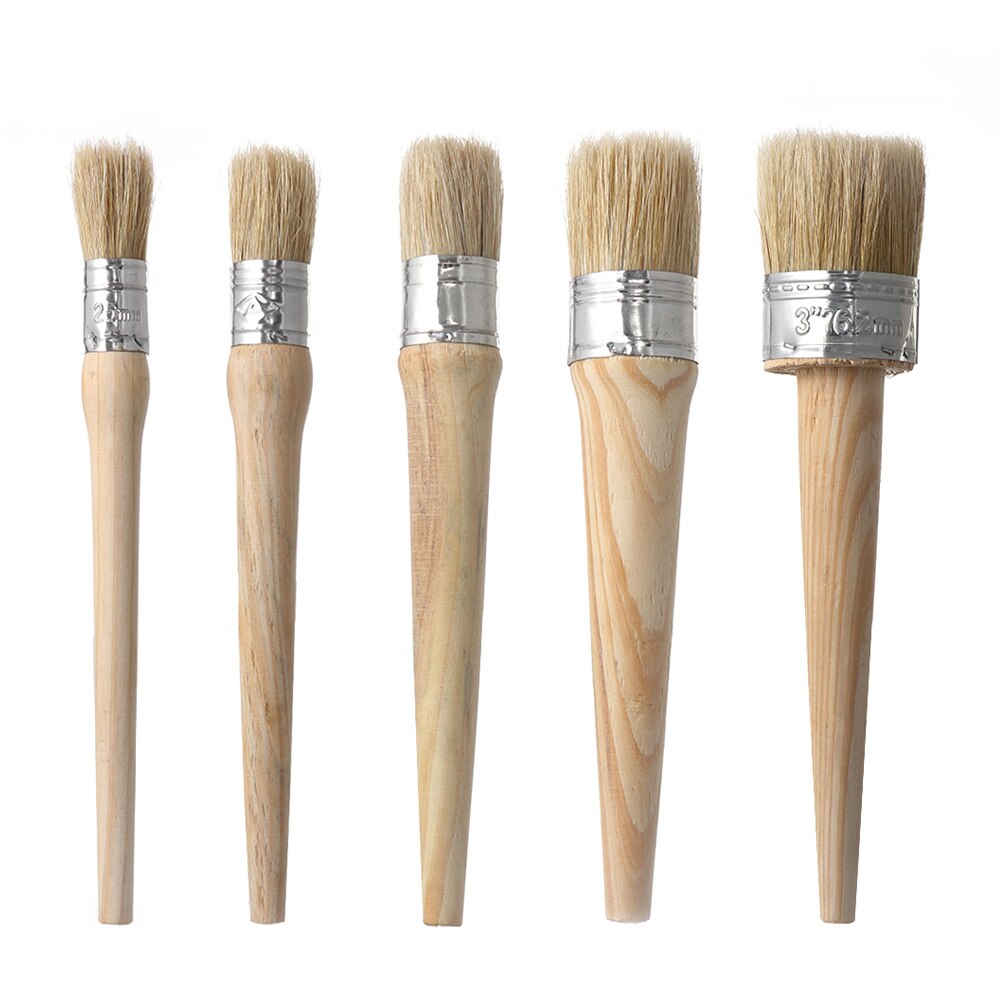 Soft Oil Paint Brush Bristle Chalk Wooden Handle Painting Tool Car Cleaning Drawing Supplies Craft Round Brushes Artist Tools