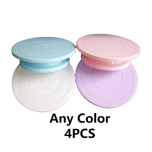 DIY Cake Turntable Baking Silicone Mold Cake Plate Rotating Anti-Skid Round Cake Decorating Stand Tools Rotary Table Pastry: 4PCS