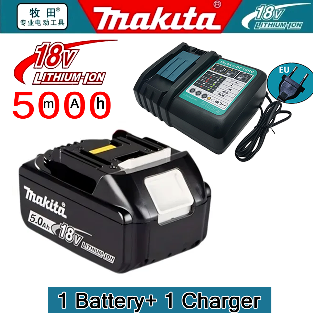 Makita 18V Battery 5Ah BL1850B Lithium ion Genuine Makita 18V Battery BL1850 BL1860B BL1860 BL1840B: green