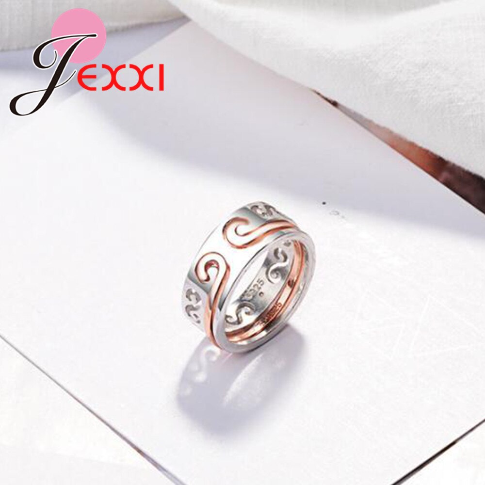 Klassische ringe im sun-wukong-stil, 2 stück, roségoldfarben, 925 aus sterlingsilber, exquisiter schmuck für damen und herren