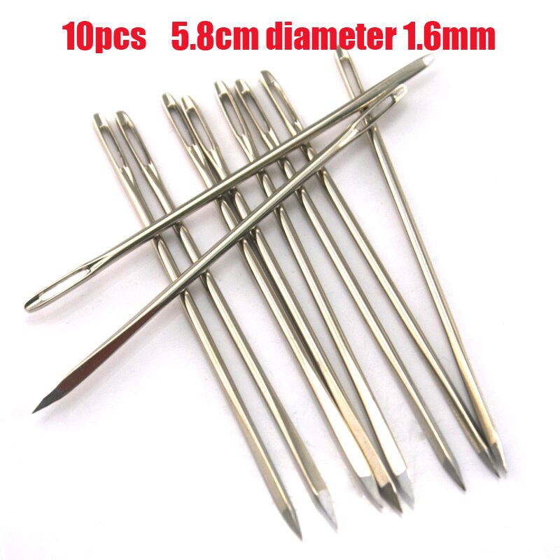 3Sizes 4.8cm 5.8cm 7cm leather sewing needle Stainless Steel Handy Needles Canvas Leather Sewing Stitching Tool: 10pcs-5.8cm