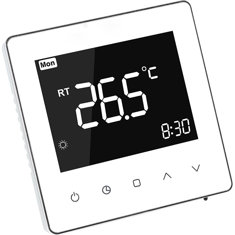WiFi smart thermostat LCD display touch screen used for electric floor heating water/gas boiler temperature remote control: White / TP528GCLW